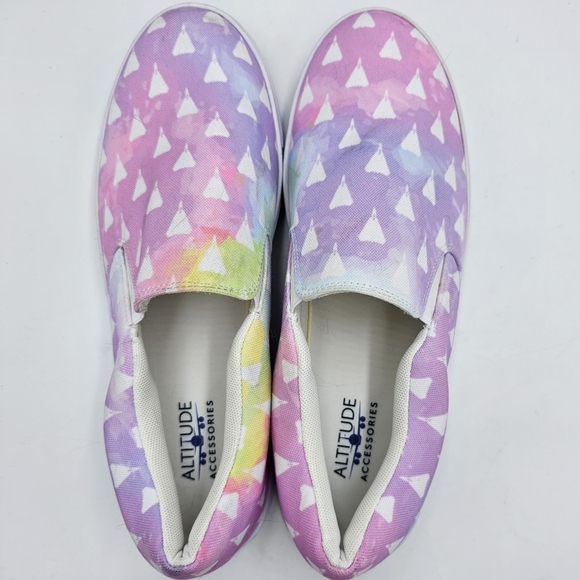 Women's Multicolor Tie-Dye Slip-On Sneakers From Altitude Accessories Size 12 - Picture 8 of 8